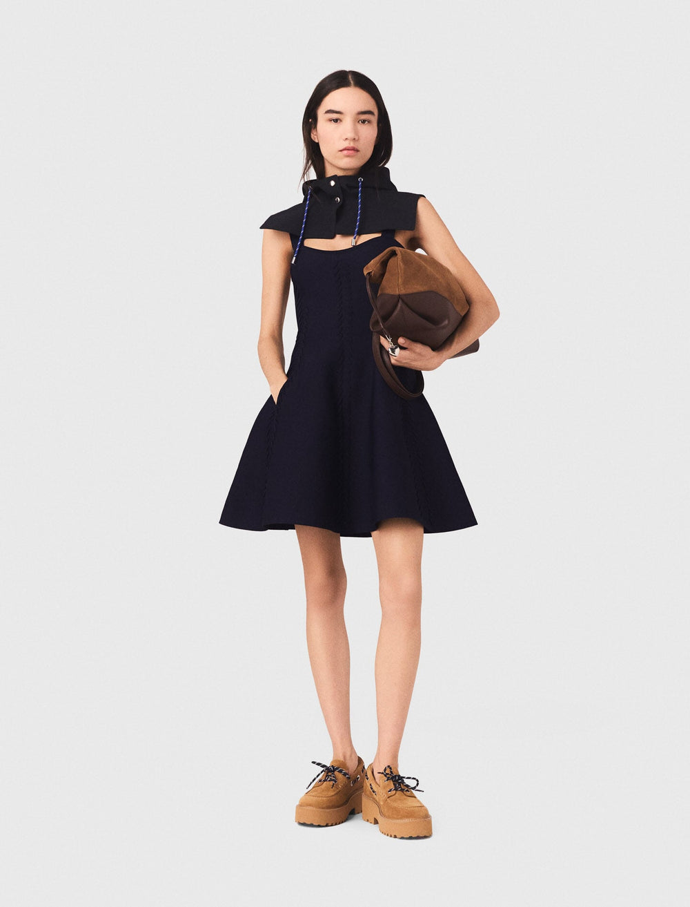 Maje New / Mini knitted babydoll dress