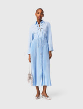 Maje Sale / Long pleated dress with eyelets