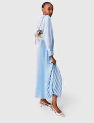 Maje Sale / Long pleated dress with eyelets