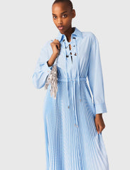 Maje Sale / Long pleated dress with eyelets