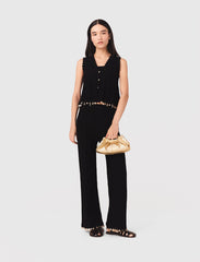 Maje Discount / Gold-embellished knit cardigan