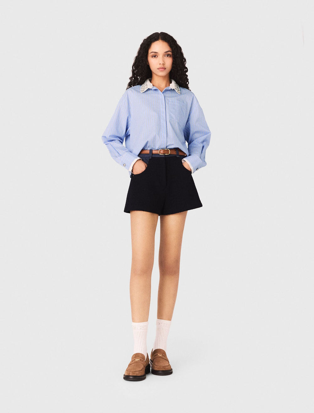 Maje Outlet / Shirt with removable jewel collar