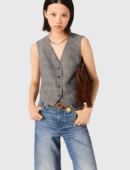 Maje Discount / Checked tailored vest