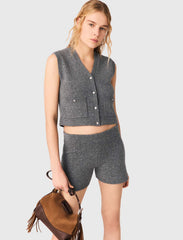 Maje Shop / Rhinestone knit top