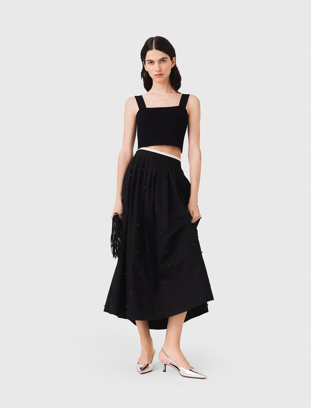 Maje New / Knitted crop top with straps