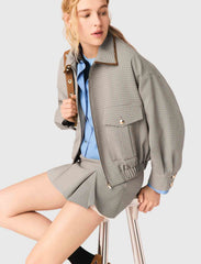 Maje Outlet / Checked bomber jacket