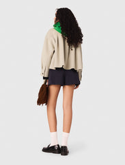 Maje Discount / Cropped wool jacket with pleated back