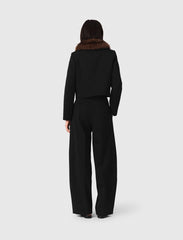 Maje Shop / Cropped jacket with removable fur collar