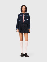 Maje Outlet / Tweed jacket with denim trim