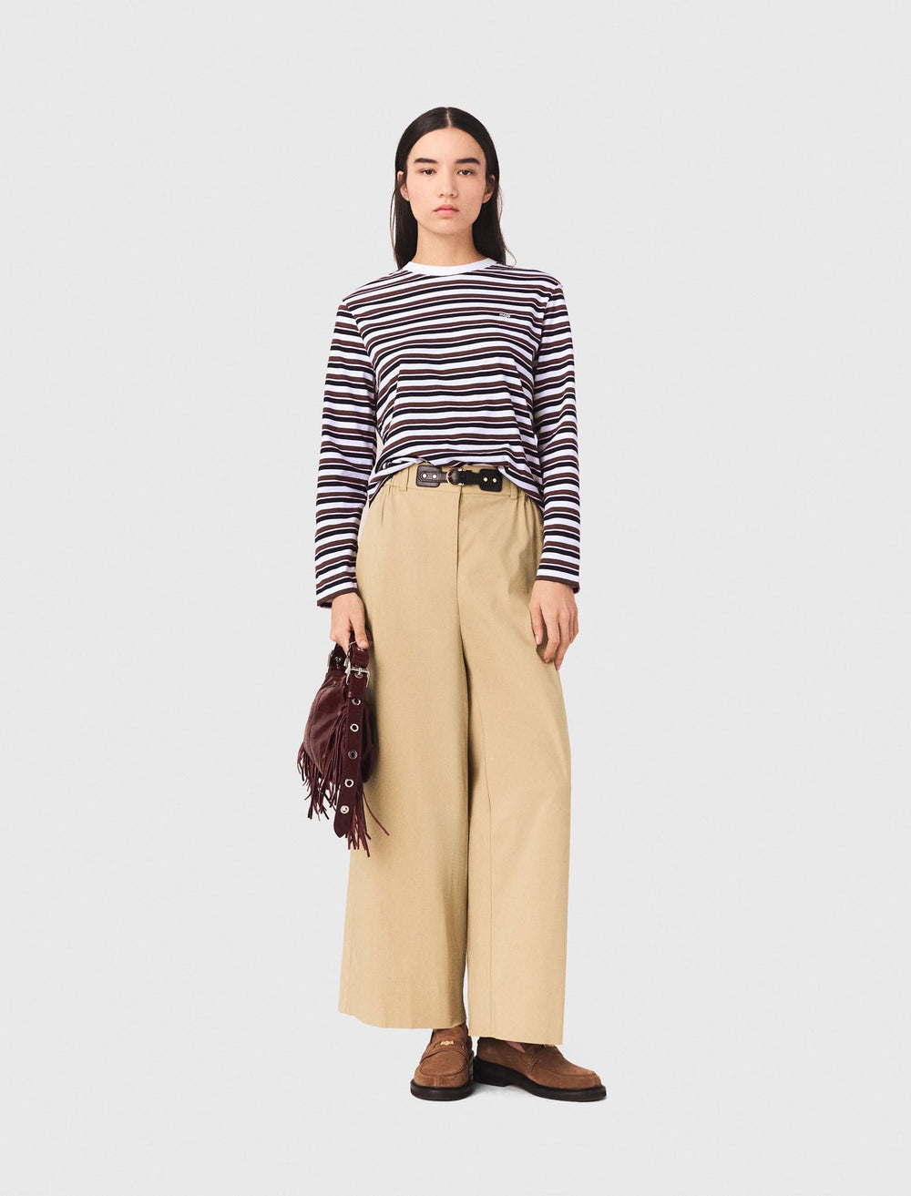 Maje On Sale / Wide-leg cotton pants