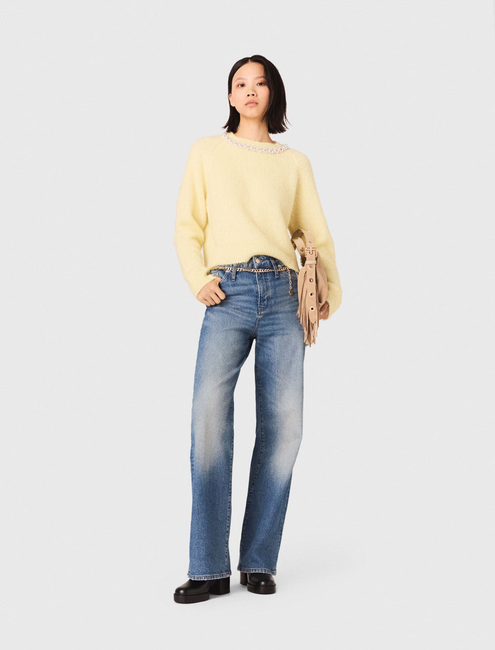Maje Shop / Jeans with chain-link belt