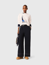 Maje On Sale / Cotton trousers with leather belt