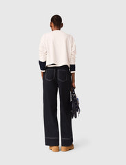 Maje On Sale / Cotton trousers with leather belt