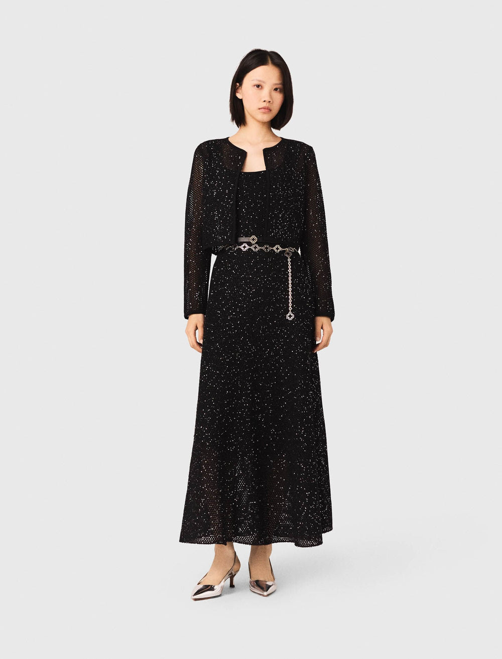 Maje Discount / Rhinestone knit cardigan