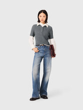 Maje Outlet / Removable beaded collar sweater