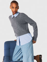 Maje Discount / Sweater with removable collar and layer