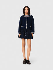 Maje Sale / Boat neck cable-knit cardigan