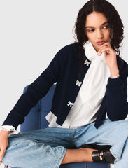 Maje New / Jewelled bow-button cardigan