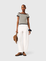Maje Discount / Rib knit top with boat neck