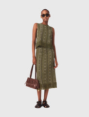 Maje Sale / Knit skirt with rhinestone flowers