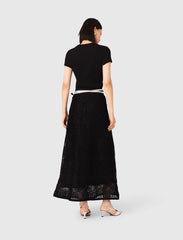 Maje Discount / Embroidered basket-weave knit skirt