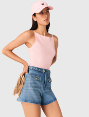 Maje Online / Braided denim shorts