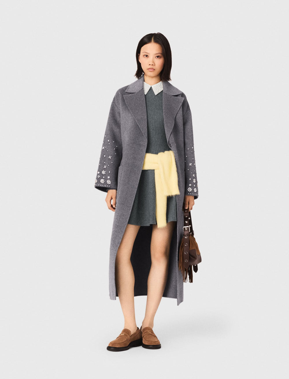 Maje Shop / Long double-faced rhinestone coat