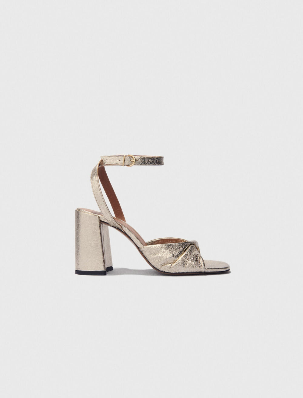 Maje Outlet / Metallic leather sandals with heels
