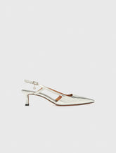 Maje New / Silver leather strappy heels