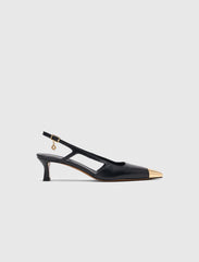 Maje Sale / Smooth leather slingback pumps