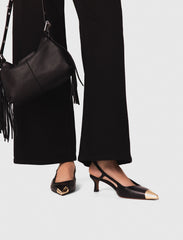 Maje Sale / Smooth leather slingback pumps
