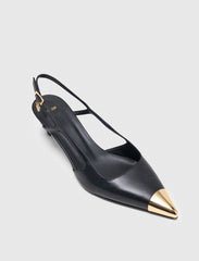 Maje Sale / Smooth leather slingback pumps