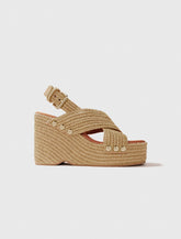 Maje Discount / Wedge sandals with raffia effect