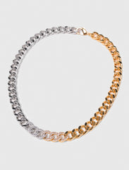 Maje Online / Two-tone rhinestone link necklace