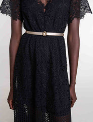 Maje Sale / Slim belt with Clover buckle