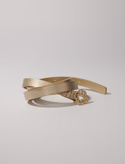 Maje Sale / Slim belt with Clover buckle