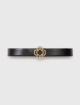 Maje Discount / Leather belt with Clover logo