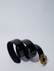 Maje Online / Croc-effect leather double M belt