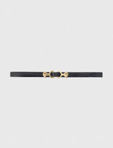 Maje Shop / Thin leather belt with lion bit