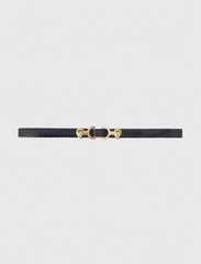 Maje Shop / Thin leather belt with lion bit