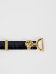 Maje Shop / Thin leather belt with lion bit