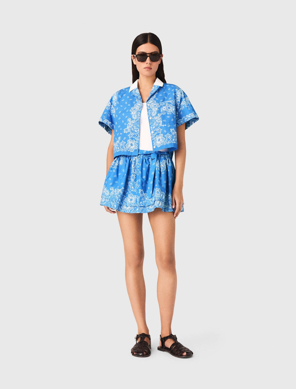 Maje Shop / Contrast collar printed shirt