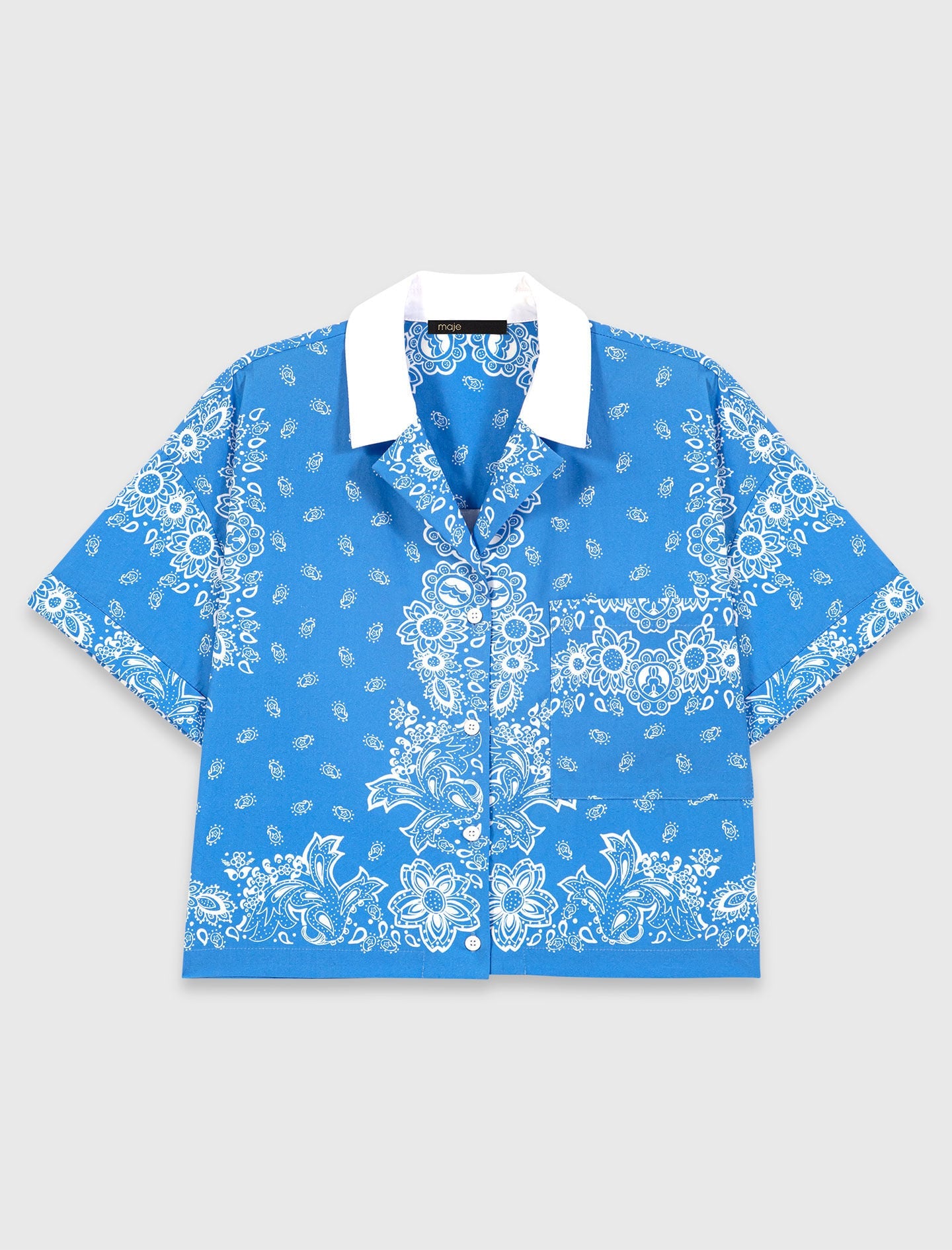 Maje Shop / Contrast collar printed shirt