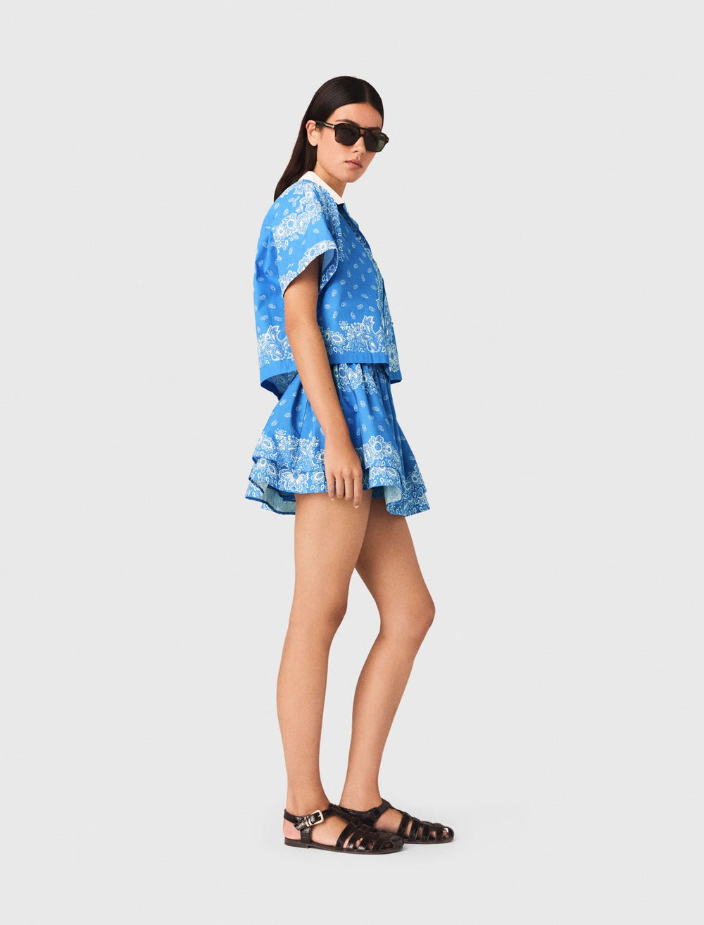 Maje Shop / Contrast collar printed shirt