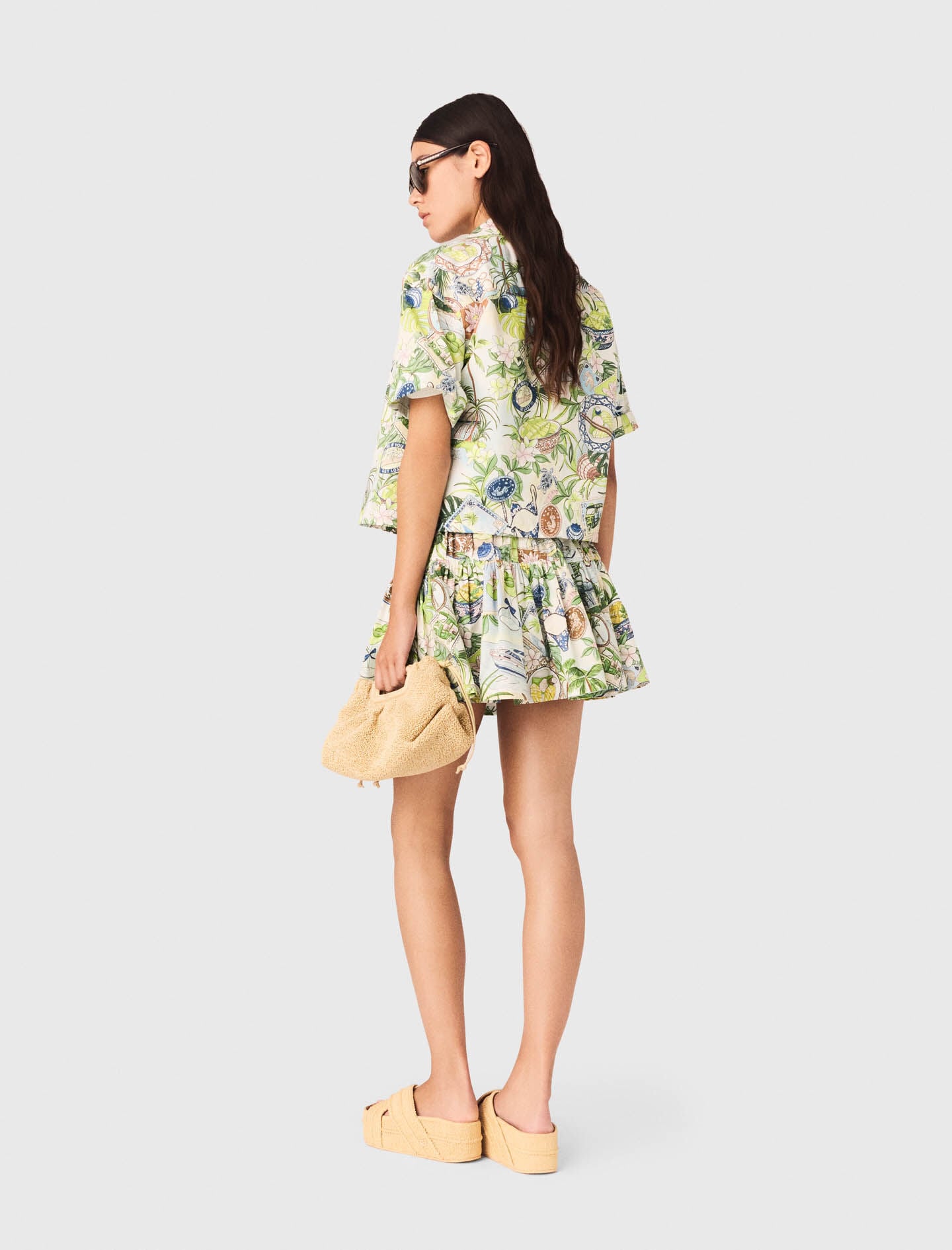 Maje Sale / Patterned cropped shirt