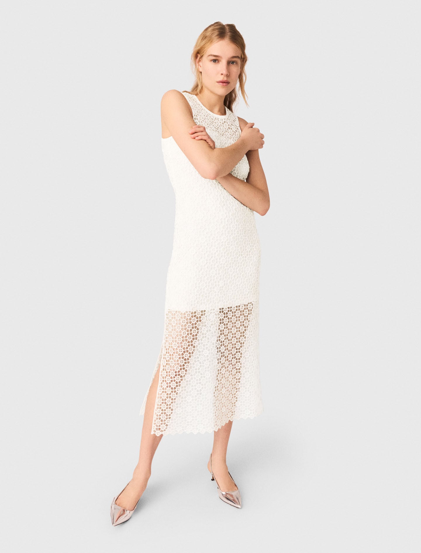 Maje On Sale / Rhinestone crochet maxi dress