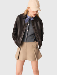 Maje New / Cropped leather jacket