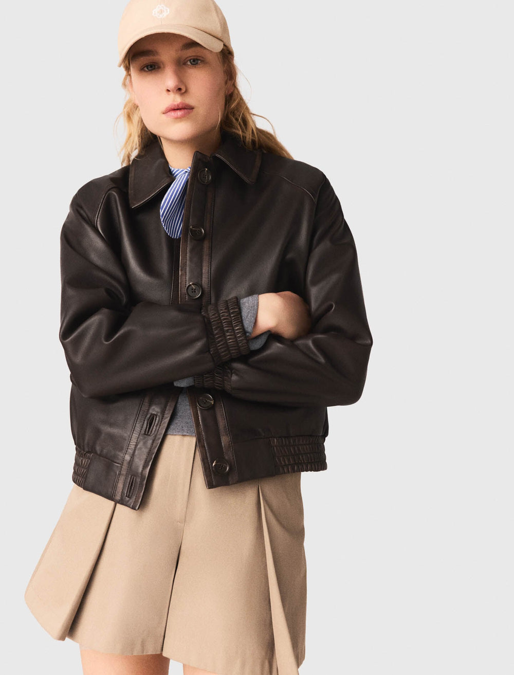 Maje New / Cropped leather jacket