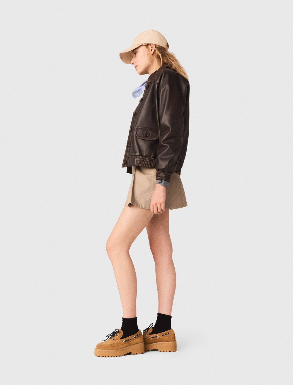 Maje New / Cropped leather jacket