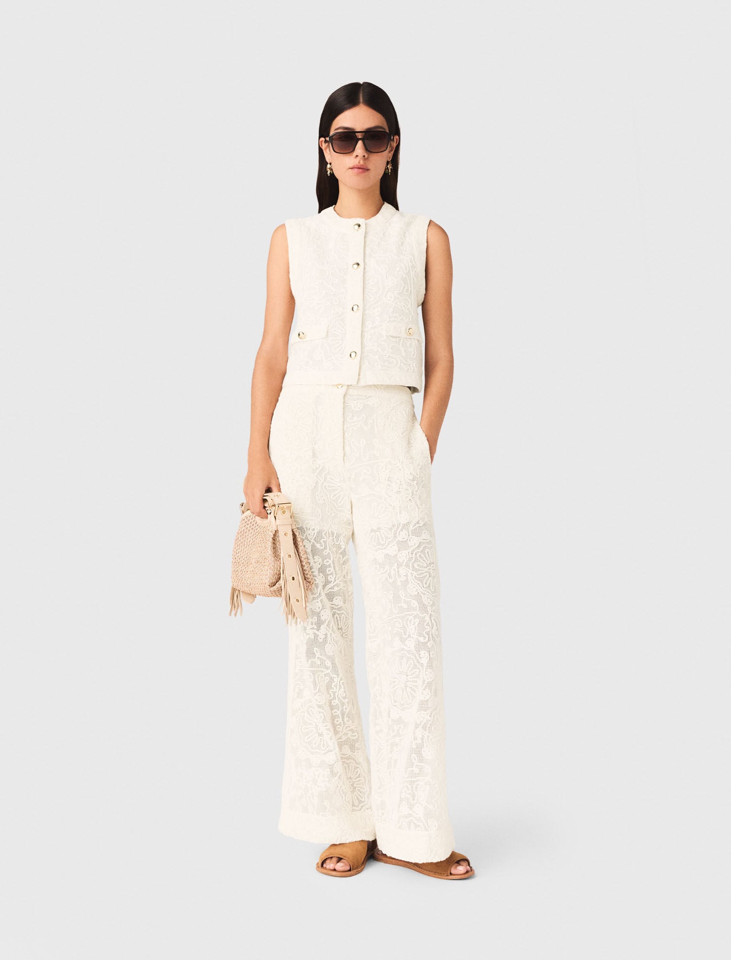 Maje Discount / Guipure lace trousers